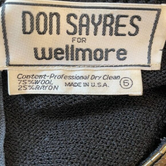 Vintage 80's Don Sayres for Wellmore Wool & Rayon Knit Beaded Sequin Dress 6 - Picture 7 of 7